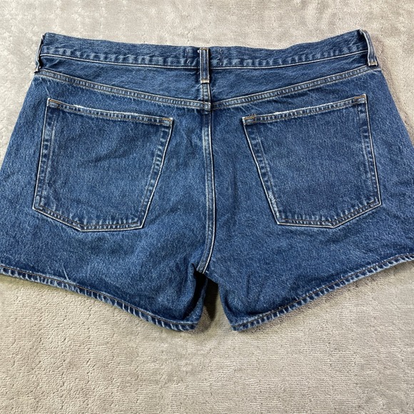 AGOLDE Parker Long Shorts Women 34 Blue 4" Denim Button Fly Beach Festival - Picture 8 of 11